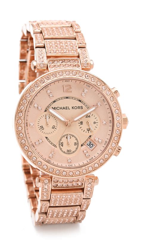 michael kors skylar rose gold glitz watch|Amazon.com: Michael Kors Parker Chronograph .